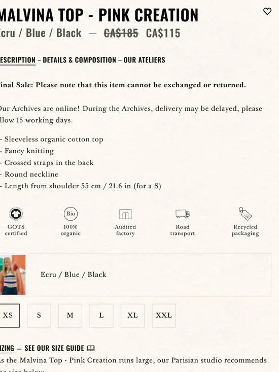 Sézane Malvina Halter Crochet Knit Sweater Top - Black & Yellow, Size Large BNWT - Picture 6 of 6